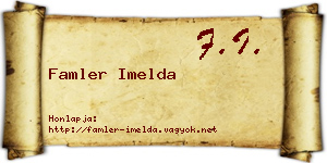 Famler Imelda névjegykártya